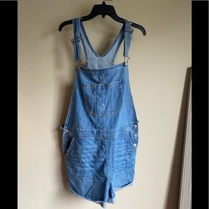 Light wash denim overalls